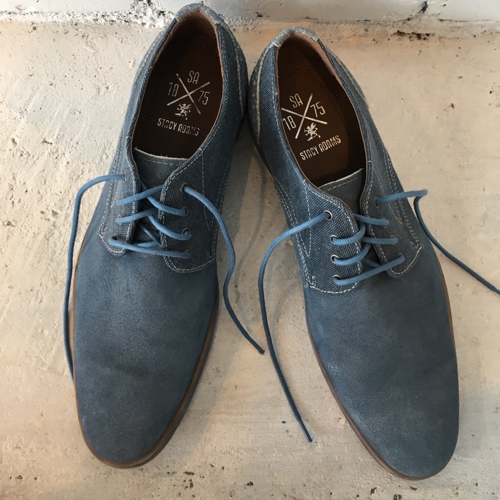 💥Sale!Stacy Adams Preston Oxford Blue Suede Shoes